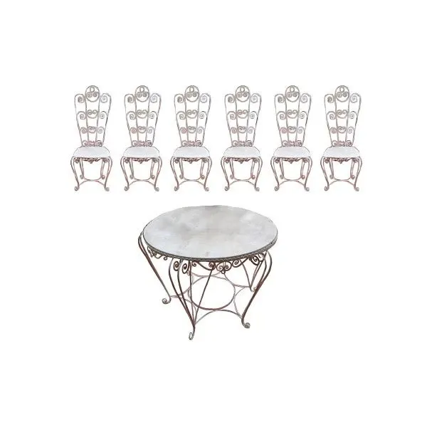 Set tavolo e 6 sedie vintage in ferro battuto (anni'50), Professor D'Andrea  image