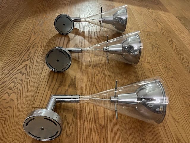 Set di 3 lampade da parete Flute di Franco Raggi Side