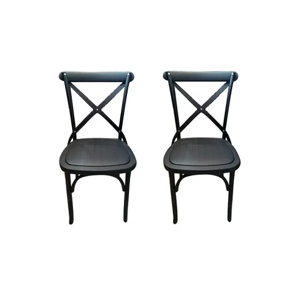 Set of 2 outdoor chairs in plastic Cross (black), Vacchetti image