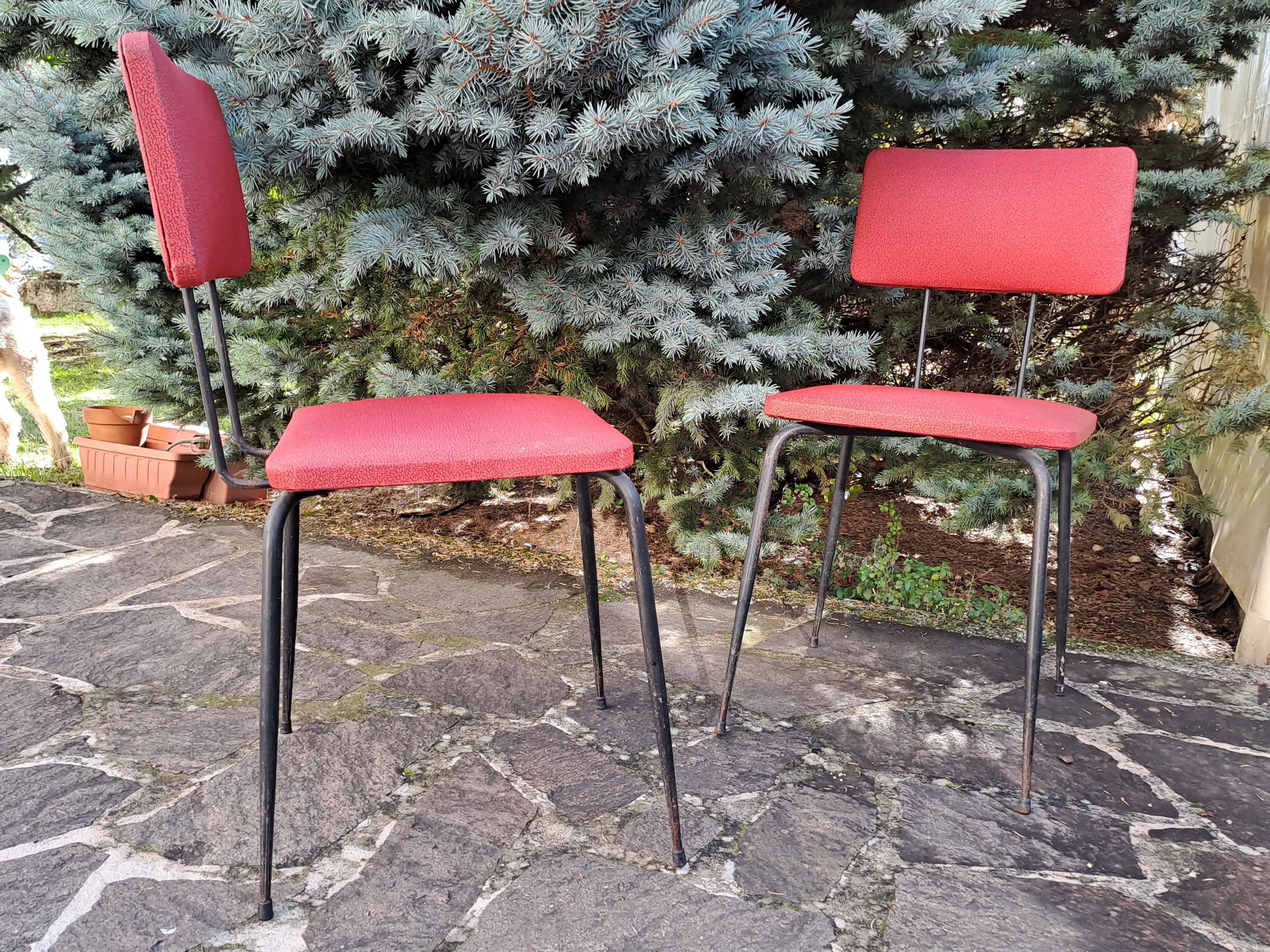 Set 4 sedie in ferro anni '50, 2