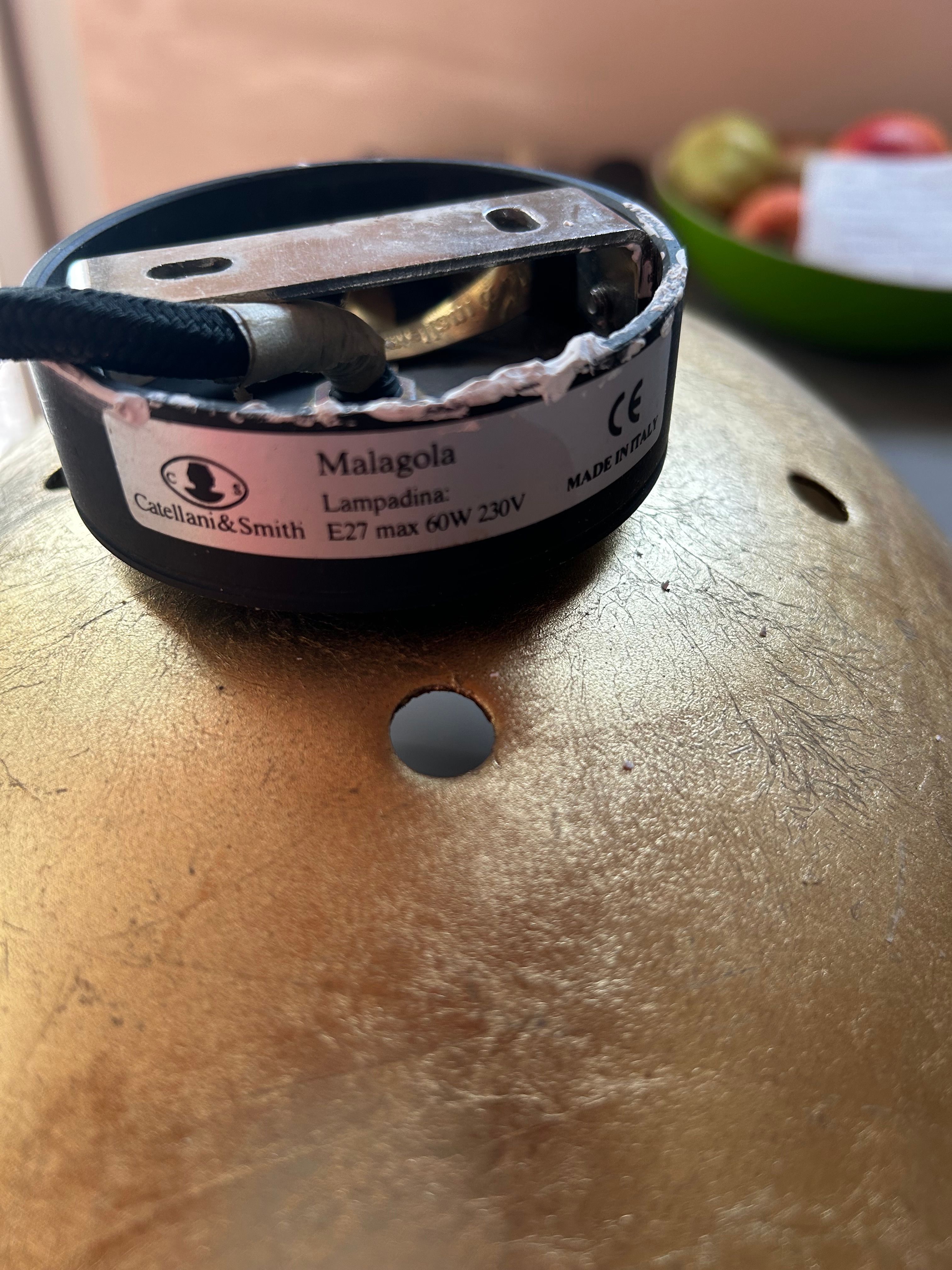 Lampadario Malagola con foglie d'oro Brand