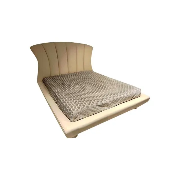 Leon double bed in fabric (beige), CorteZari 