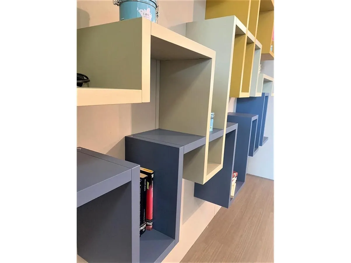 Hanging bookshelf Bookshelf lacquered wood (multicolored), Lago 3