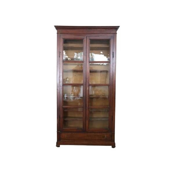 Vintage bookcase in poplar wood (19th century), image