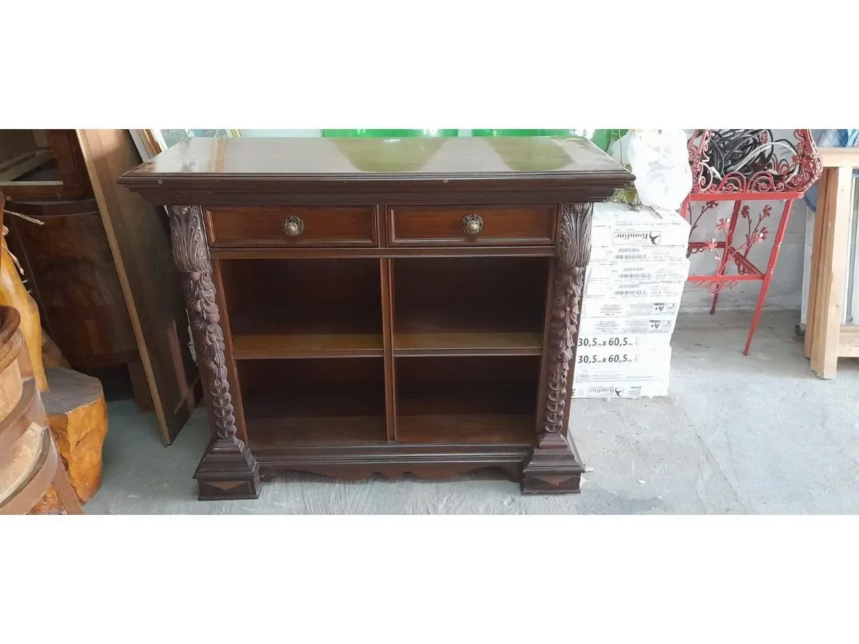 Vintage walnut wood cabinet, 1