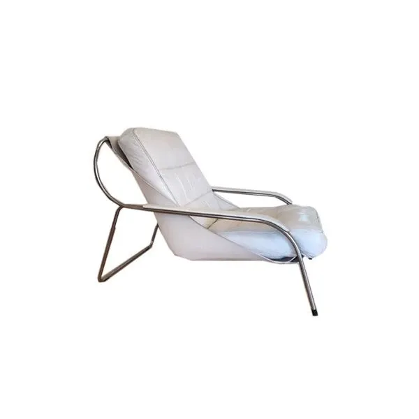 Maggiolina chaise longue armchair in leather (white), Zanotta image