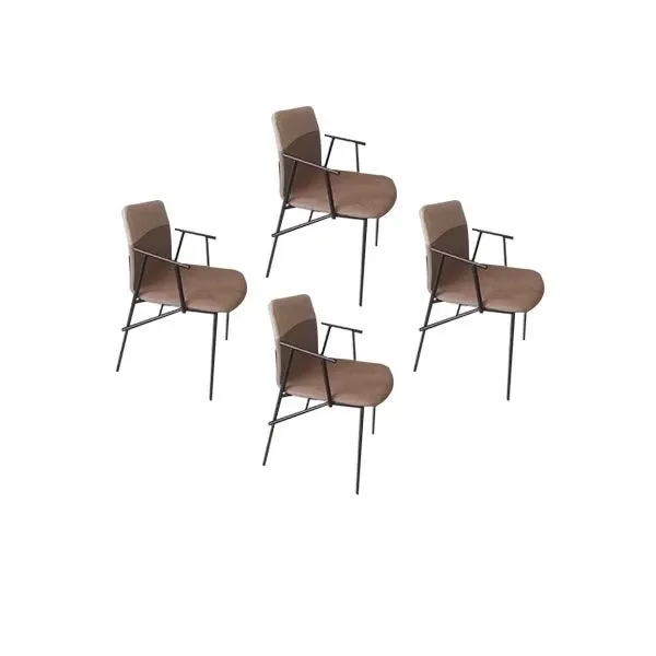 Set of 4 Alunna chairs in metal and two-tone fabric, Pianca image