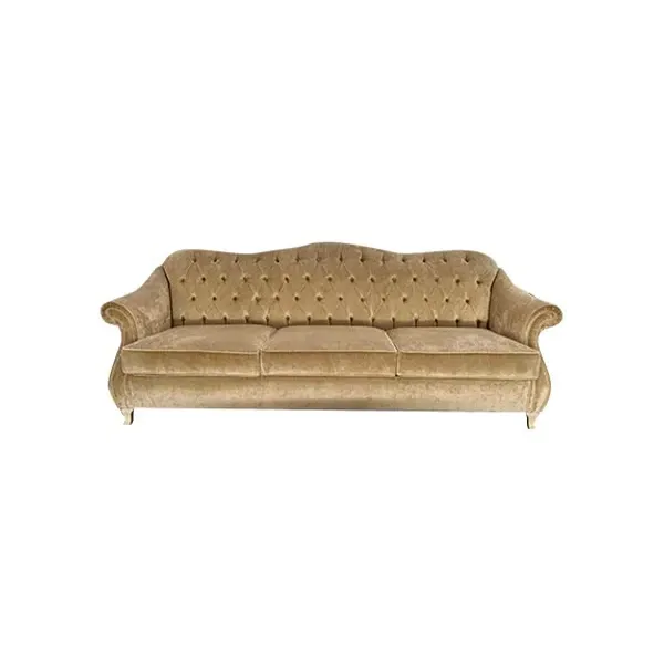 Image of Divano 3 posti Chanel in velluto capitonné (beige), MD Work