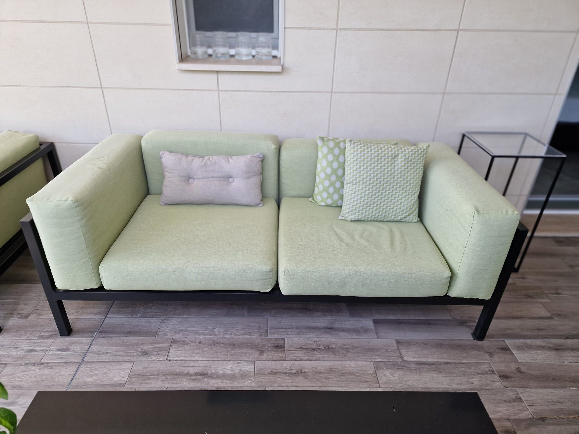 Canapé de jardin 3 places Landscape vert clair Front