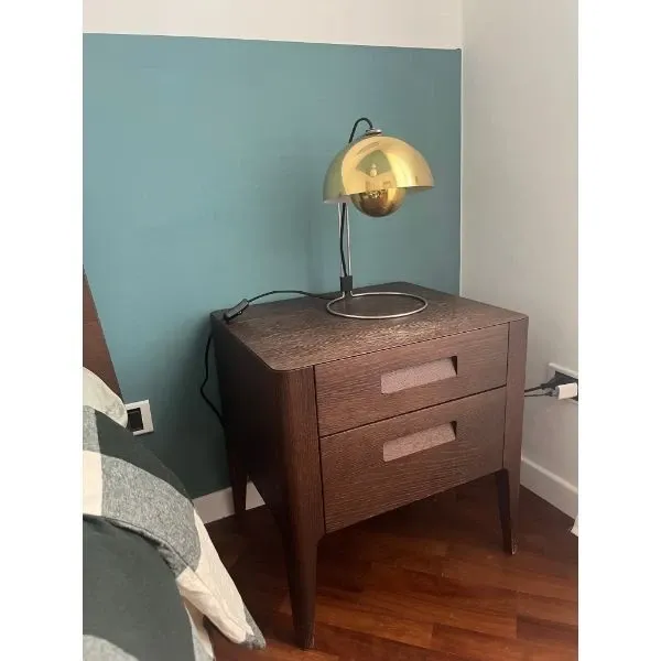 Giotto model oak finish bedside table, Novamobili  