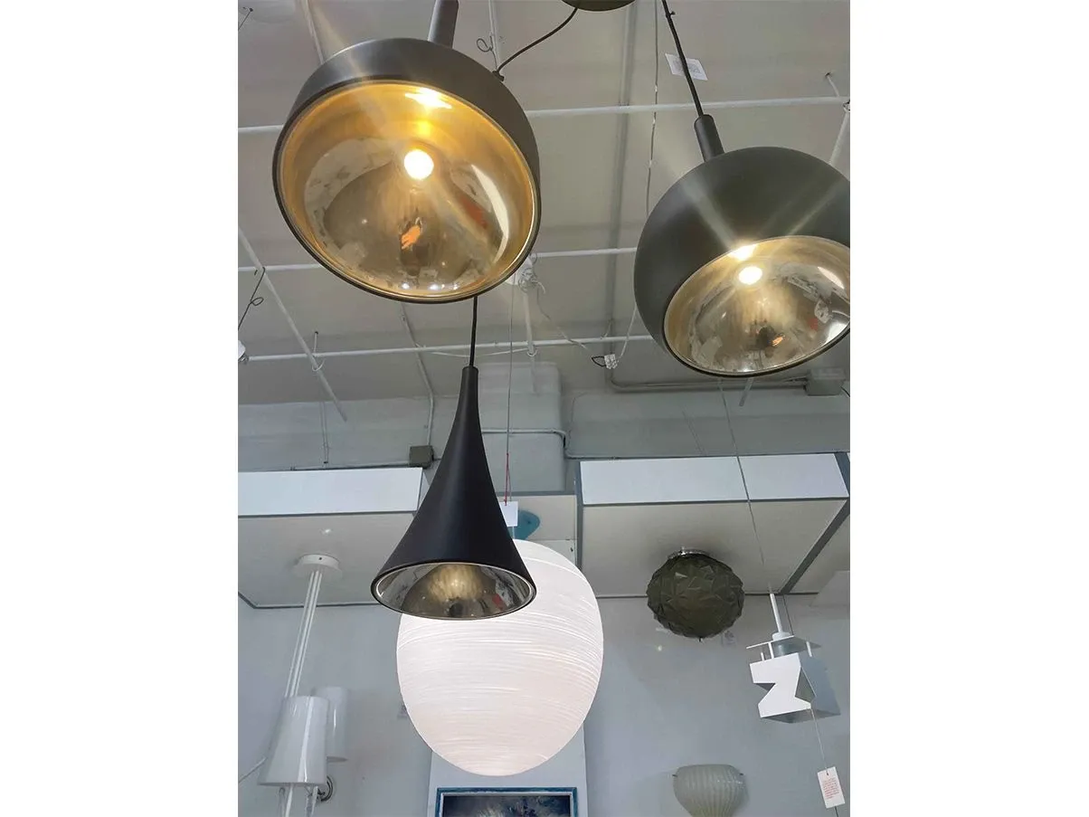 Sixties pendant lamp with 3 lights in metal (gold), Grok 5