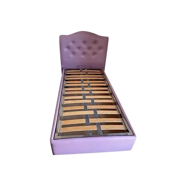 Single bed with leather container (purple), Rima 