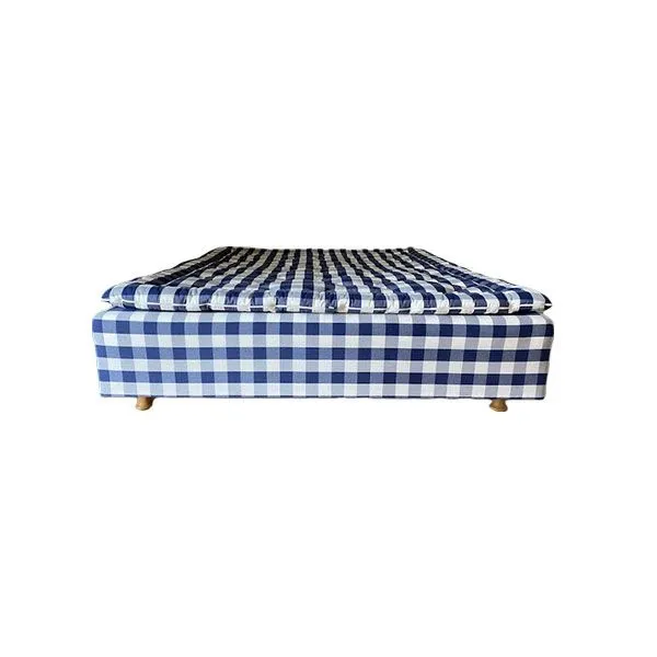 Superia double bed with oak feet (blue), Hästens image