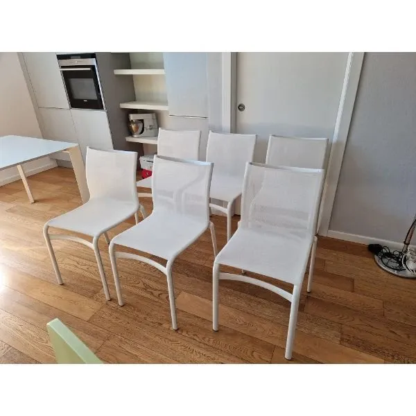 Set of 6 white Highframe chairs, Alias image