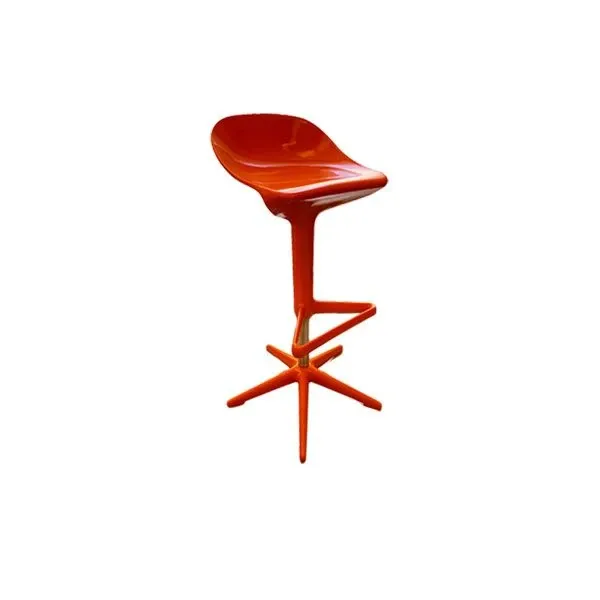 Spoon swivel stool in plastic material (orange), Kartell image