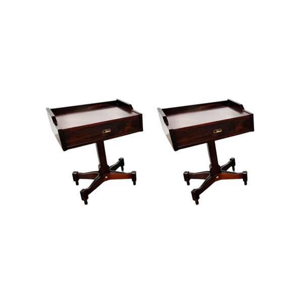 Set of 2 vintage bedside tables in rosewood (1960s), image