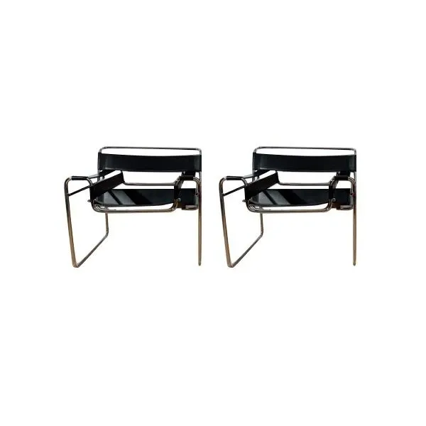 Set of 2 Wassily B3 armchairs by Marcel Breuer, MDF Italia image