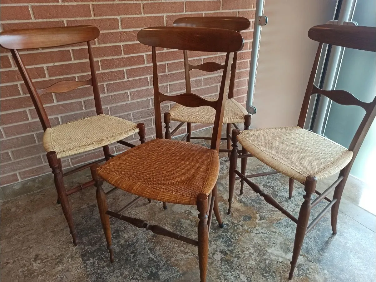 Set of 4 vintage Chiavarina chairs (1940s), image