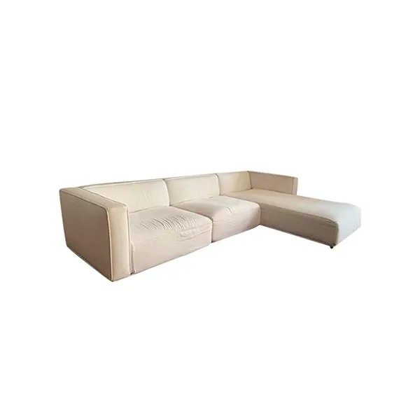 Shangai sofa with peninsula in fabric (white), Poliform image