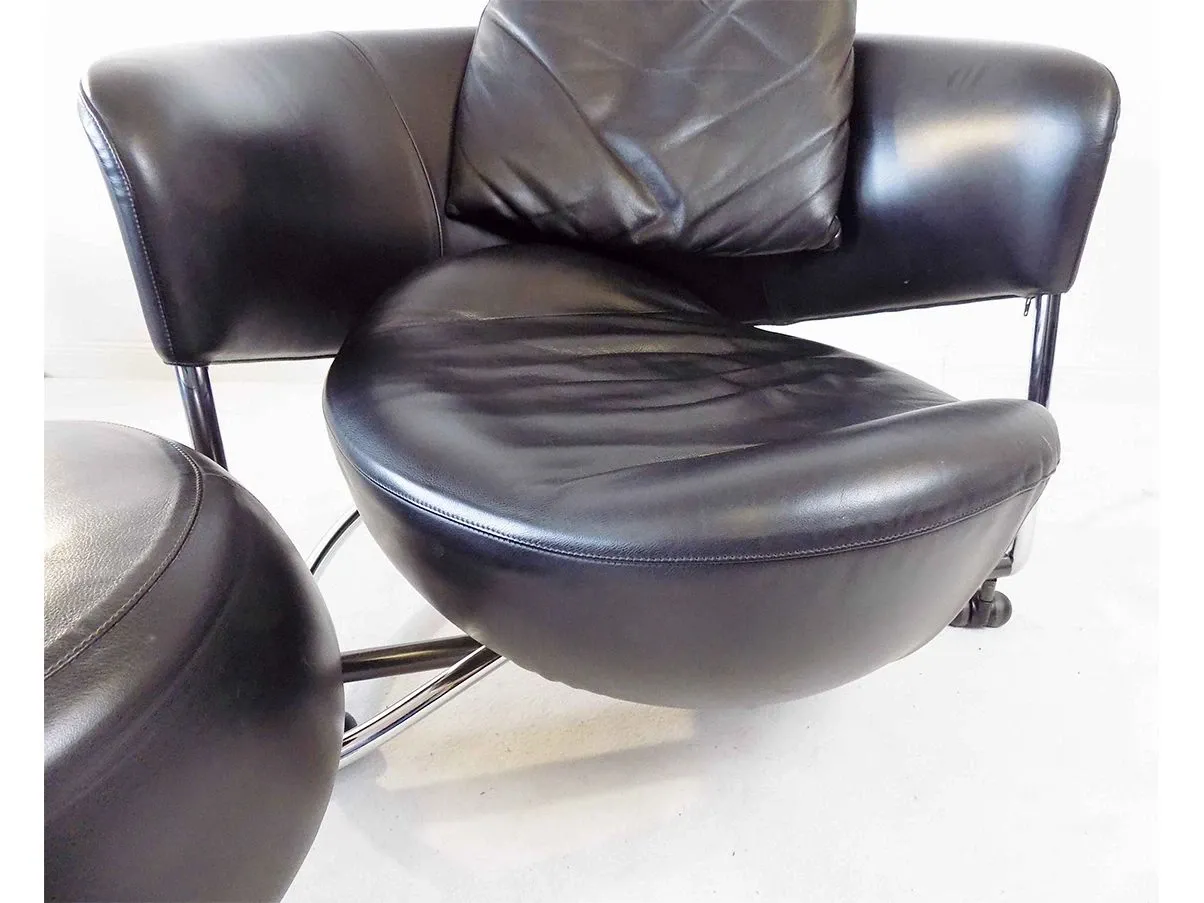 Girotonda leather armchair by Francesco Binfaré 4