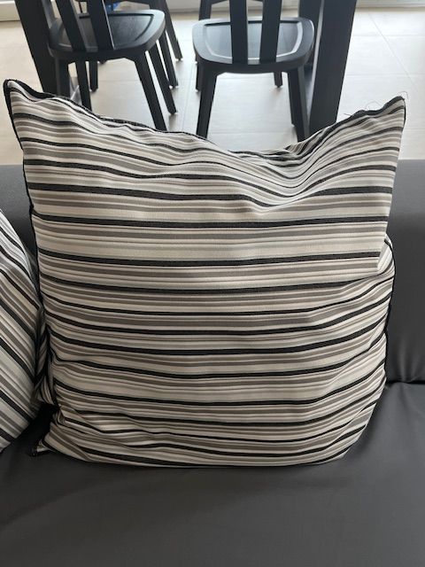 Bambu 3 seater sofa upholstered in dark grey fabric, Gervasoni 9