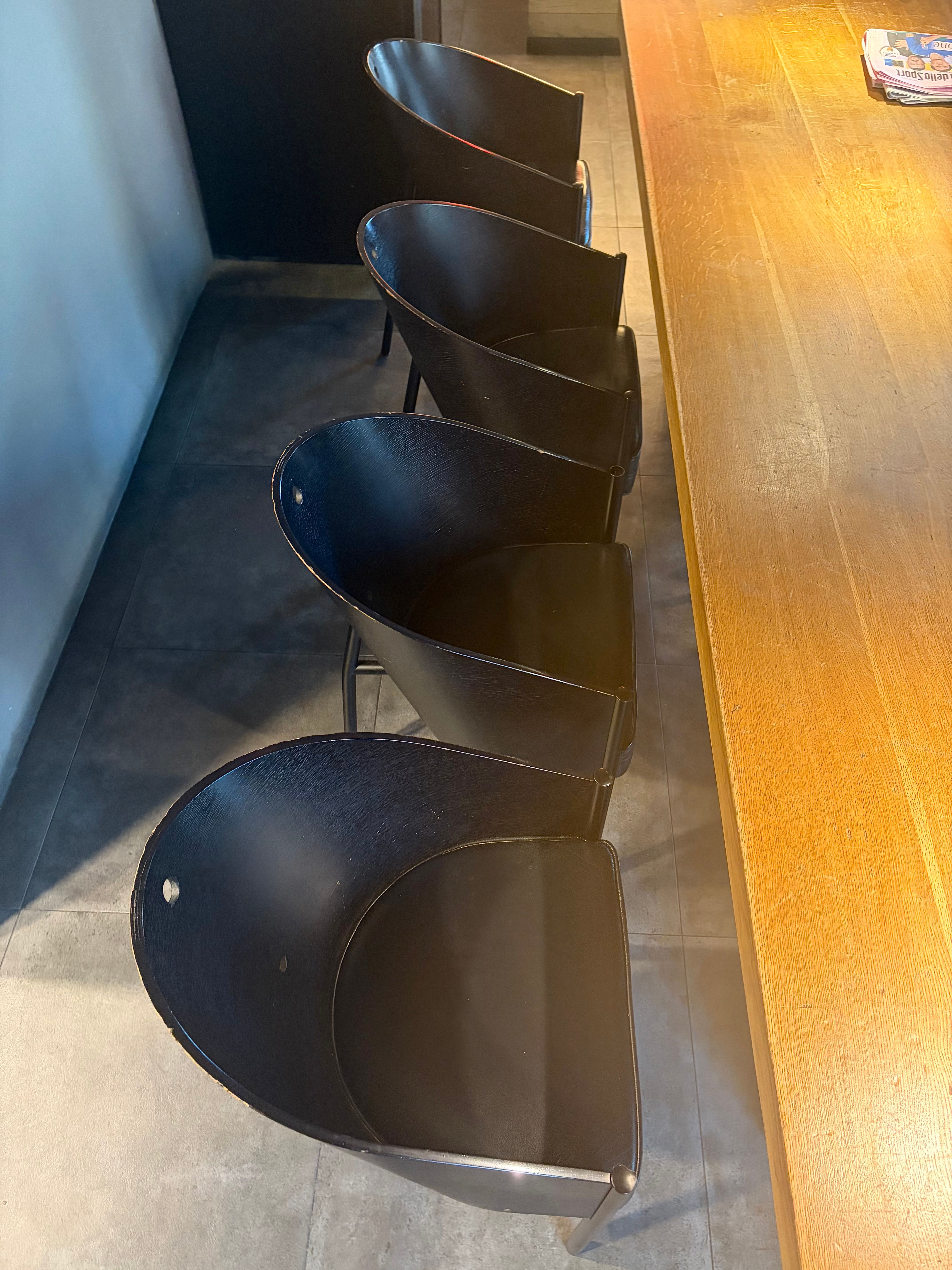 Set di 9 poltroncine Costes in legno curvato di Philippe Starck Details