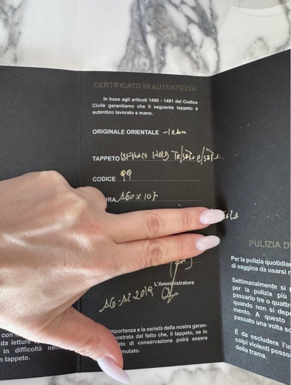 Tappeto persiano Isphahan in seta su cotone Brand