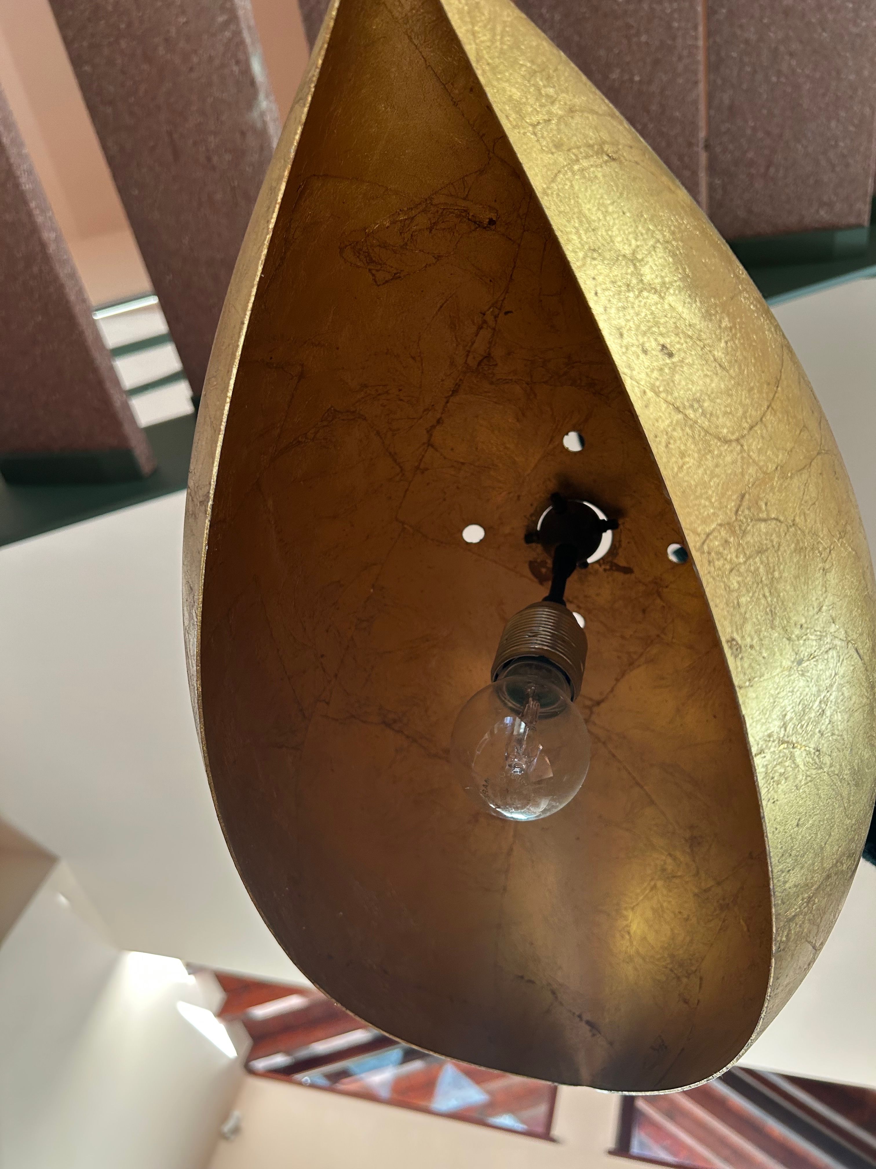 Lampadario Malagola con foglie d'oro Side