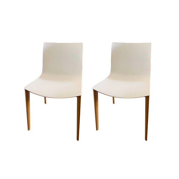 Set of 2 Catifa chairs in polypropylene and oak (white), Arper image