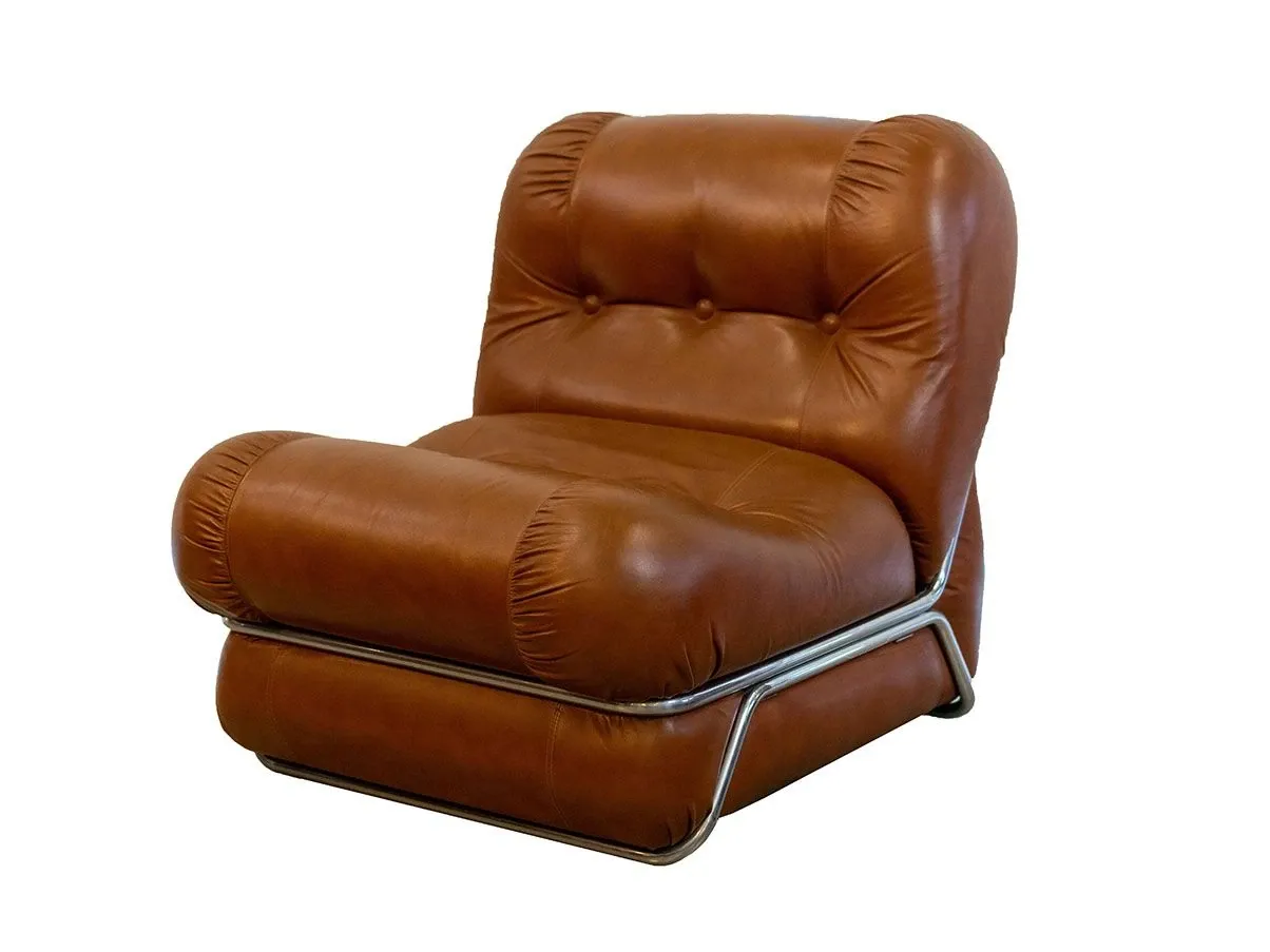 Set of 4 modular armchairs with metal structure (1950s) 8