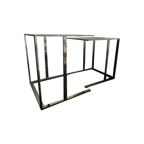 Set of 2 Elios square coffee tables in steel sections (chromed), Maxalto image