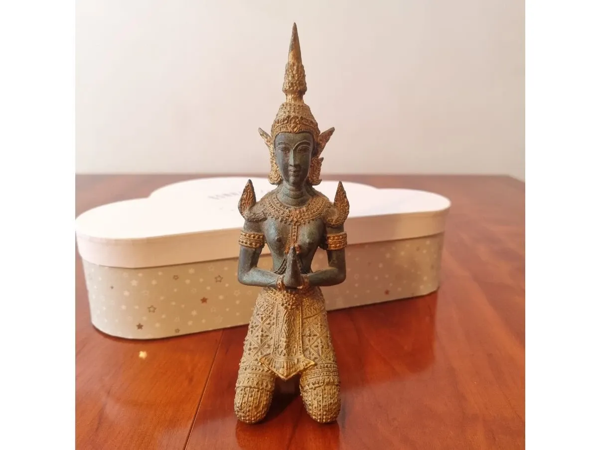 Vintage Bronze Temple Guardians Statue (1980s) 9