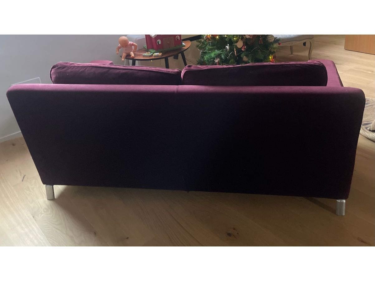 Divano 2 posti Lido in velluto bordeaux Details