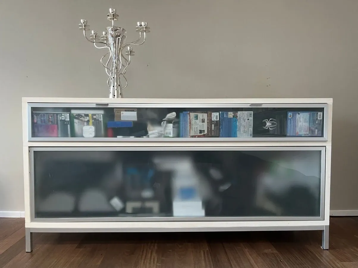 Mobiler weißer Alu-Schrank von Bruno Fattorini 1
