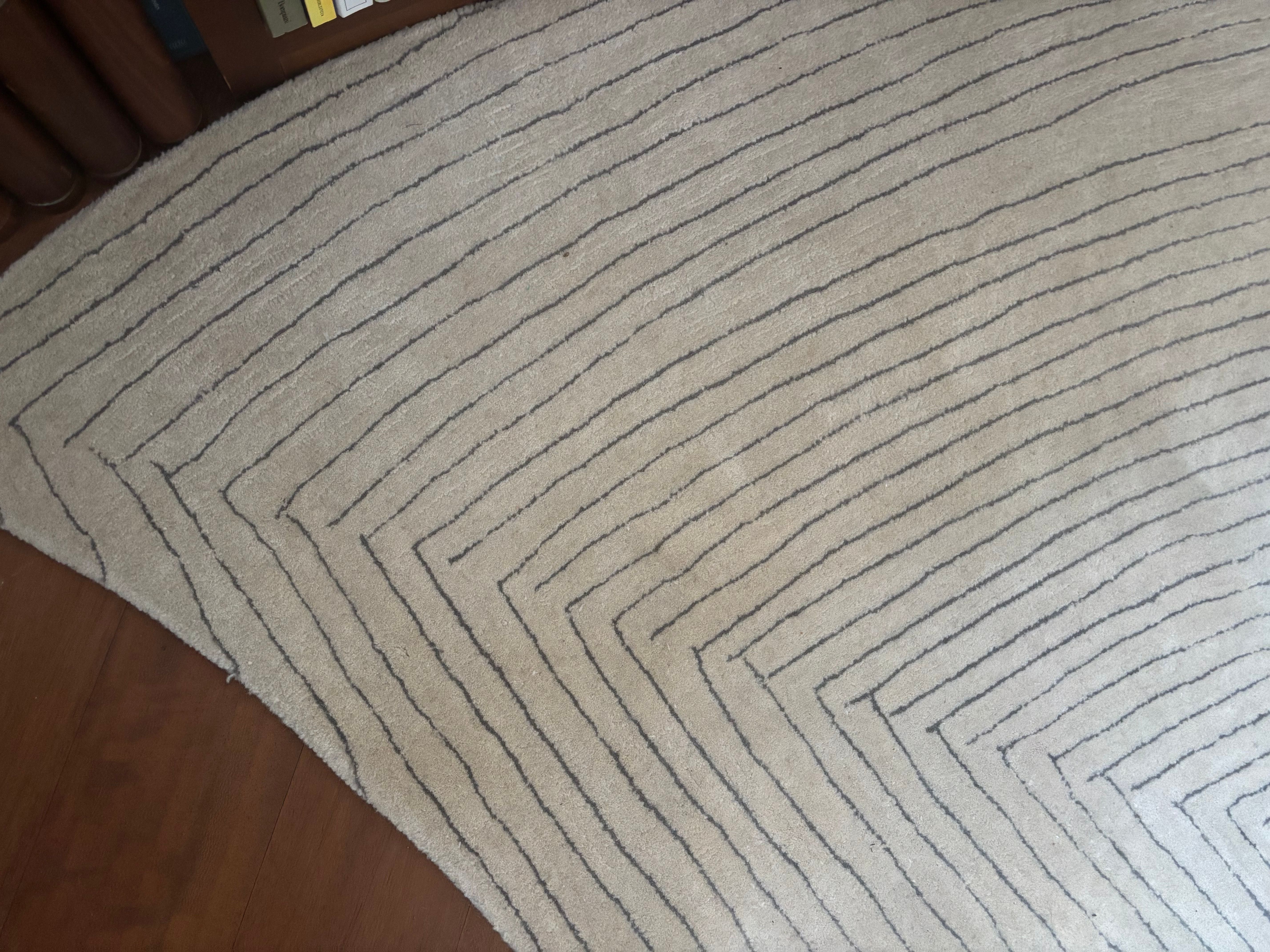 Tappeto Quill L beige e nero di Nao Tamura, Nanimarquina  Front