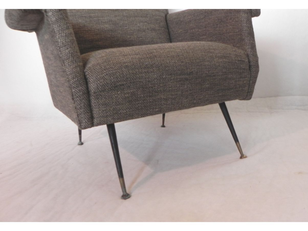 Grijze stoffen fauteuil jaren 60 Defects