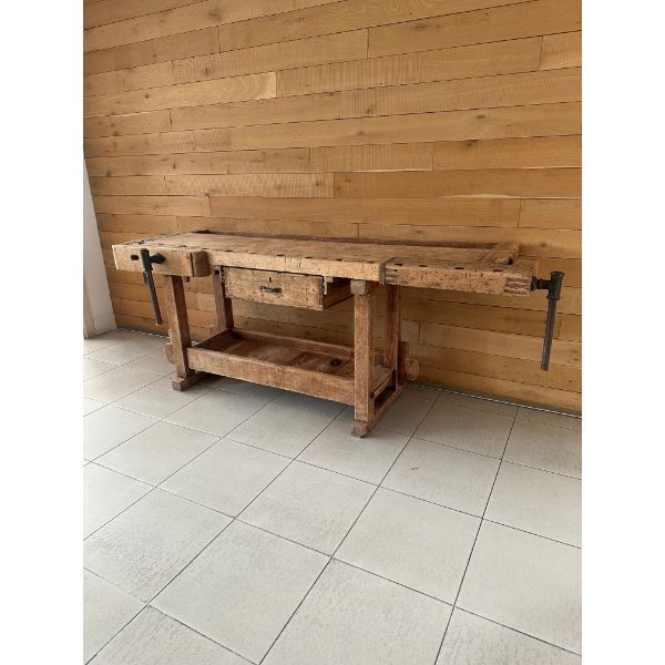 Tavolo da falegname in legno di faggio, image