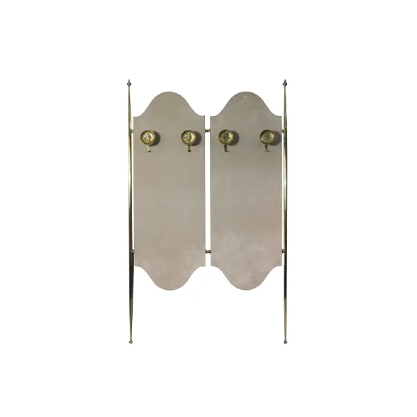 Refined brass and velvet coat rack (1950s) image