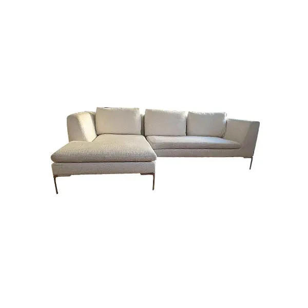 Charles sofa with chaise longue in fabric (white), B&B Italia image