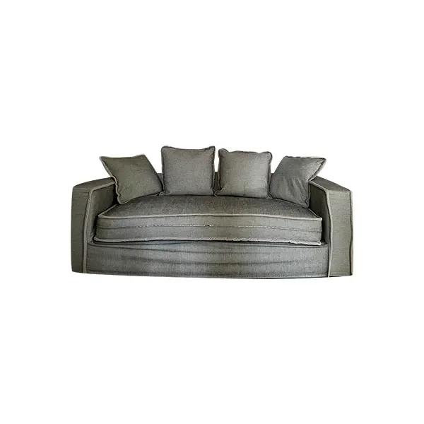 Modern 3 seater sofa in cotton (gray) 1