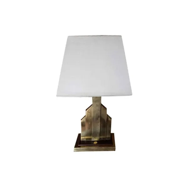 Vintage brass lamp with lampshade (white), Romeo Rega image