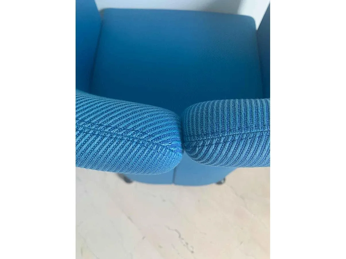 Set of 3 PS 142 armchairs by Eugenio Gerli (light blue), Tecno 