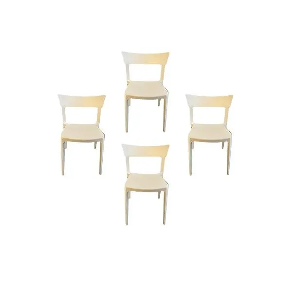 4er-Set Skin Stühle aus Kunststoff (Weiß) 