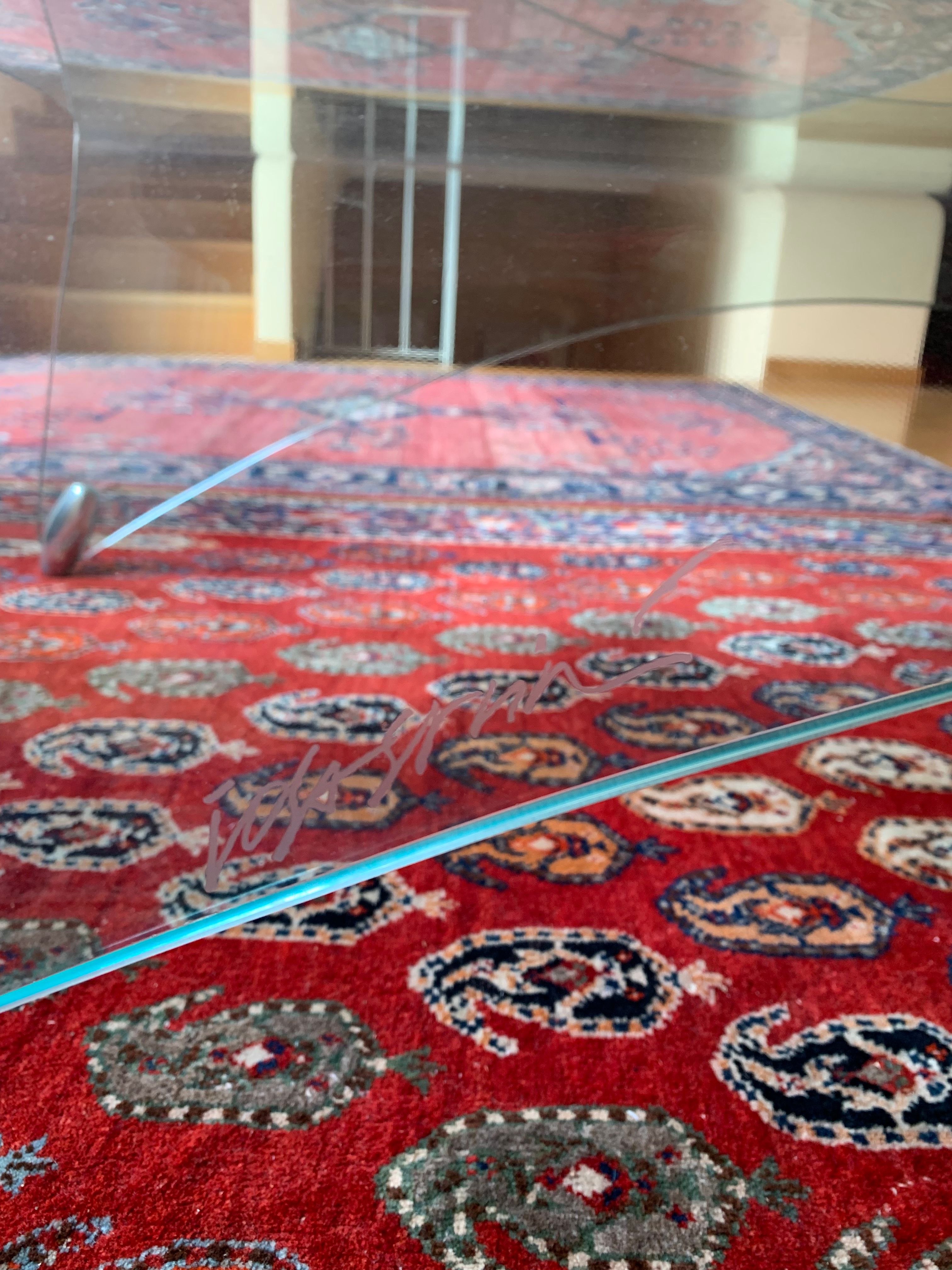 Genio Glass Coffee Table by Massimo Iosa Ghini (1980s Vintage) Brand