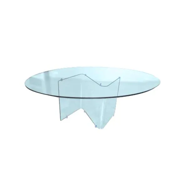 Vintage oval dining table in metal and crystal image