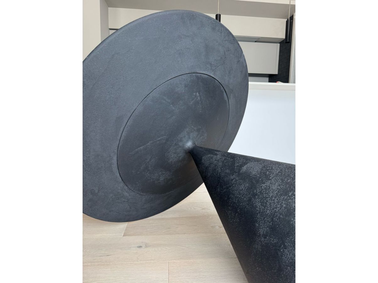 Clay round table in MDF with lava stone finish by Marc Krusin, Desalto Brand