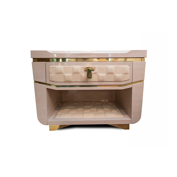 Diamond bedside table with 1 drawer in eucalyptus, Anacleto Mariani image