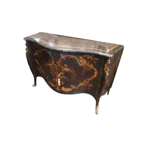 Sideboard with antique wooden decoration (black), Grifoni image