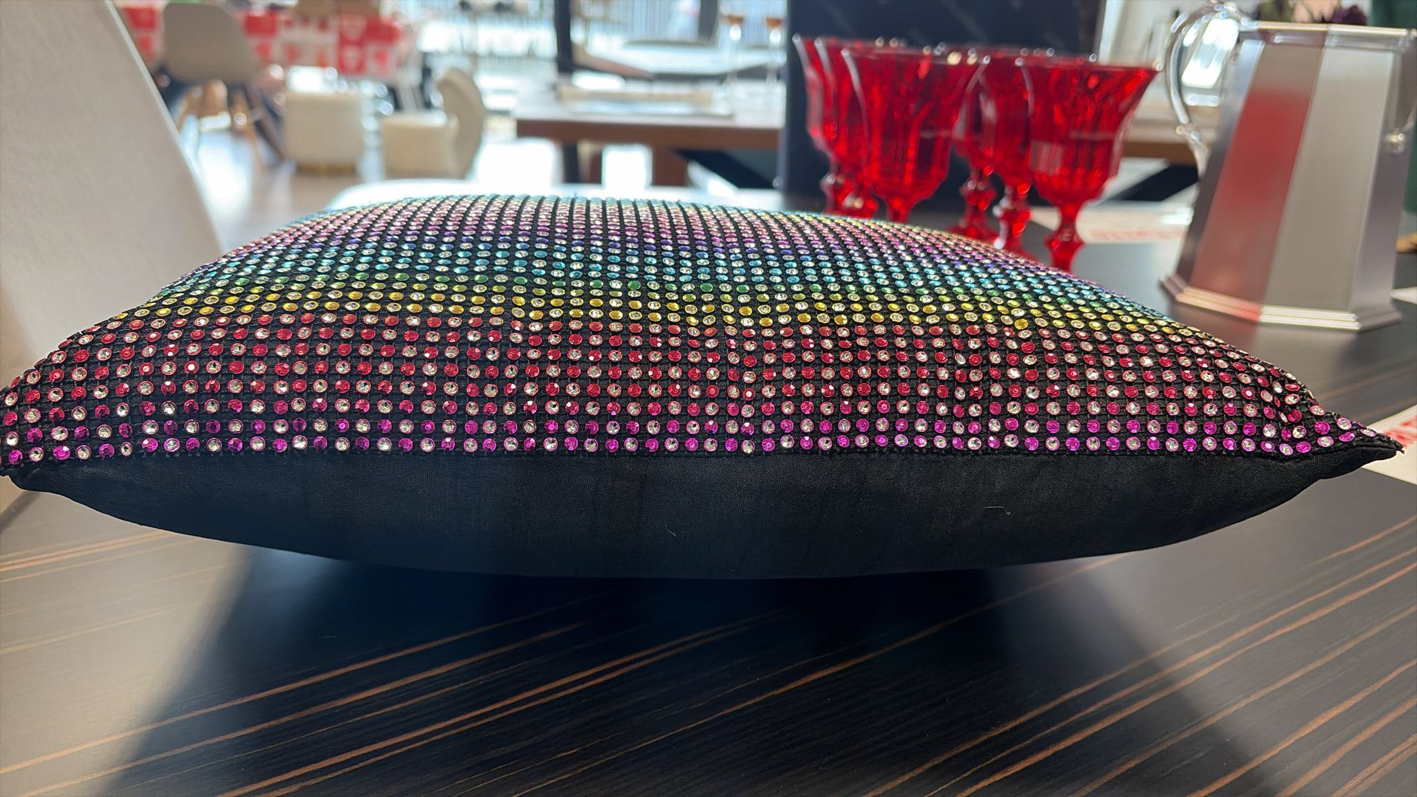 Cuscino Rainbow glitter multicolore Side