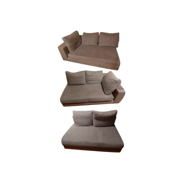 Hamilton 3-module modular sofa in wood, Minotti 3